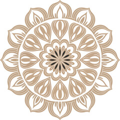 Intricate decorative mandala pattern design on white background