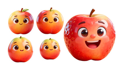 set of cartoon fruits