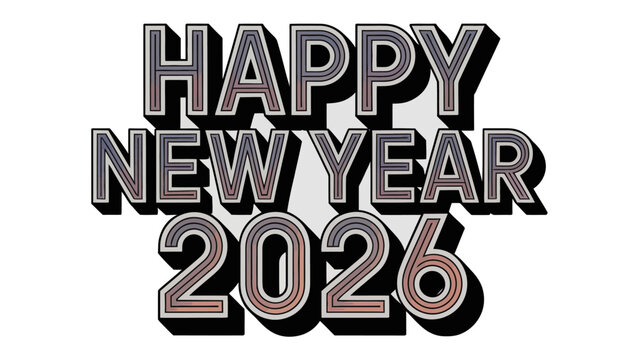 Happy New Year 2026: A vibrant and modern celebratory message, perfect for heralding the arrival of a fresh new year. conveying the hope, optimism.