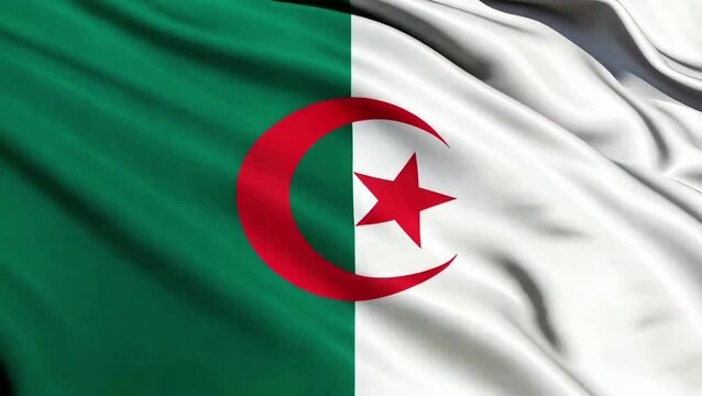 waving national flag of algeria