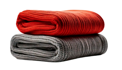 Dual Style Blankets – Cozy Knitted and Smooth Fabric Folds, isolated on transparent background