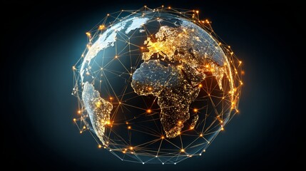 A fiery planet Earth in space