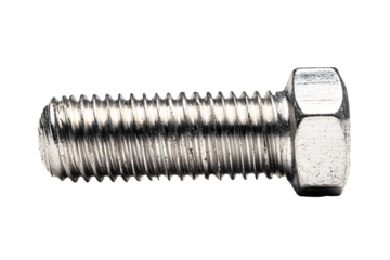 Metal bolt hex nut silver aluminum isolated on cutout PNG transparent background. Used for industrial machinery Assembled machinery.	Technology for fastening various devices prevent pulling out.