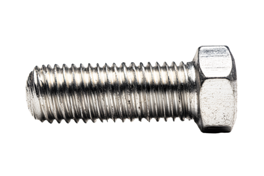 Metal bolt hex nut silver aluminum isolated on cutout PNG transparent background. Used for industrial machinery Assembled machinery.	Technology for fastening various devices prevent pulling out.