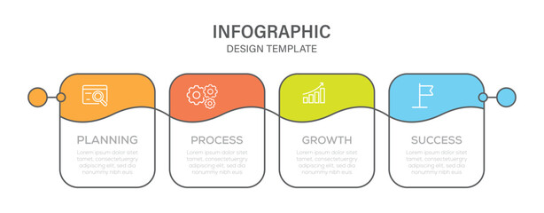 Infographic design template with place for your data. Business concept with 4 steps or options. Vector illustration.