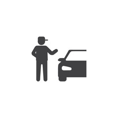 parking attendant flat icon design vector.