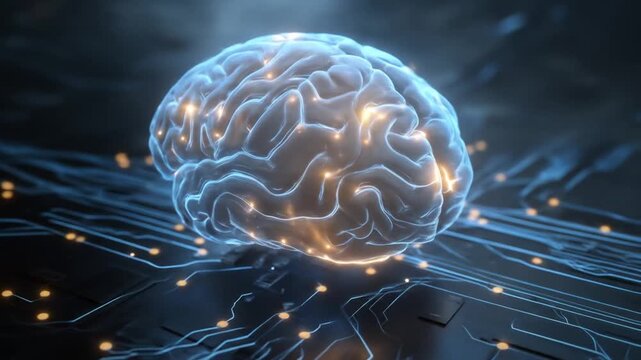 Digital brain futuristic concept of artificial intelligence and data