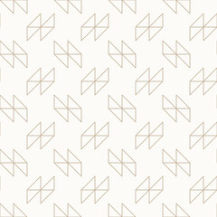 Thin golden brown outlines on light beige background, seamless geometric linear pattern. Perfect for wallpapers, textiles, packaging, wrapping paper, gold line texture