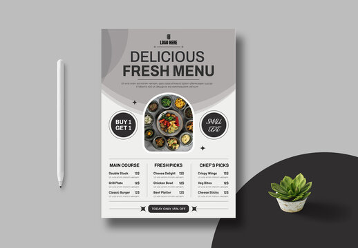 Minimal Food Menu Design
