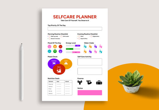 Self Care Planner Design Layout