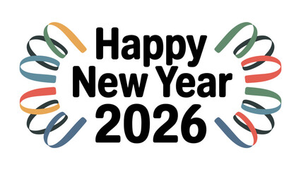 Celebrating New Beginnings: A vibrant and colorful design wishing you a Happy New Year 2026.