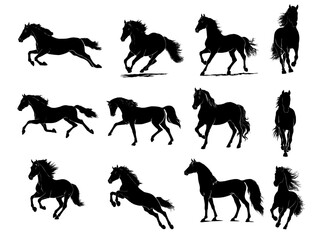 Horse silhouette in various vector formats for illustration purposes