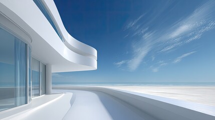 Modern Beachfront Architectural Design With White Facade