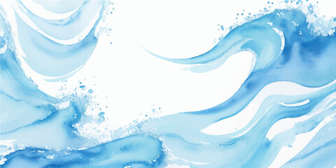 Watercolor ocean waves illustration abstract blue sea background perfect for summer designs and nautical themes
