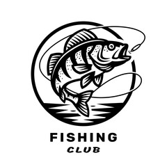 Fishing club logo with an image of a perch.