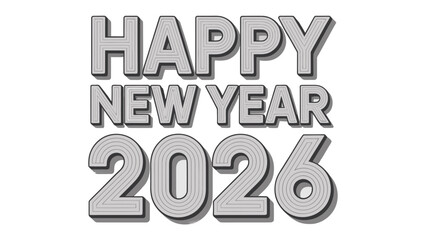 New Year 2026: A stylish design boldly displays Happy New Year 2026 in a modern typography, anticipating the future with optimistic vibes.