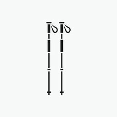 Hiking sticks, Hiking Poles, Trekking poles, Mountains Skis, Nordic Walking Sticks vector