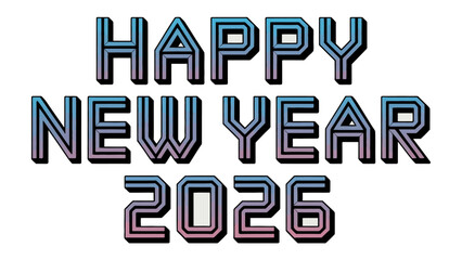 A Neon Vision of 2026: A captivating display of digital artistry, the greeting HAPPY NEW YEAR 2026 shines brightly with a futuristic, neon glow.
