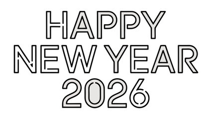 A Celebration of New Beginnings: A stylish and modern design wishes a Happy New Year 2026. This image evokes feelings of hope, anticipation, and fresh starts. 