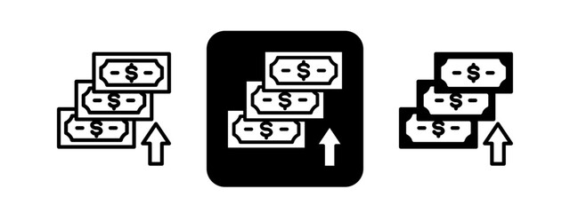 Yield Solid color and black line drawing vector illustration set