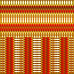 Vibrant Red and Gold Geometric Abstract Pattern Background, Ideal for use in digital art projects, textile design, packaging, wallpapers, and luxurious decorative themes.