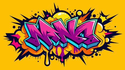 Playful vector pop art graffiti background with colorful dripping ink, abstract freestyle shapes, bold linework, energetic hip-hop inspired street art design