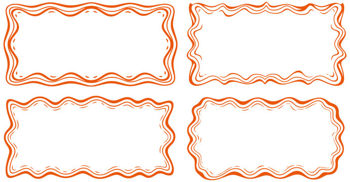 Quirky doodle frames collection, hand-drawn decorative elements for creative design projects