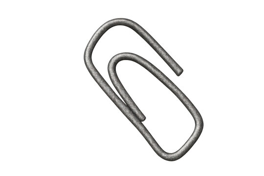 Metal paper clip for office and stationery supplies, holding documents, securing papers, transparent background cutout - Powered by Adobe