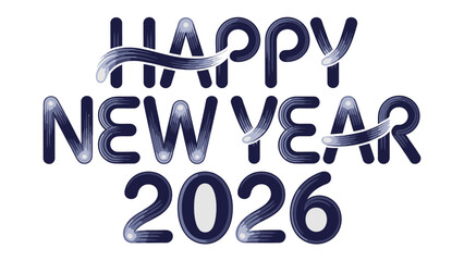 Festive Typography: A vibrant, artful declaration of Happy New Year 2026, rendered in an elegant, modern font, perfectly capturing the anticipation of a fresh start.