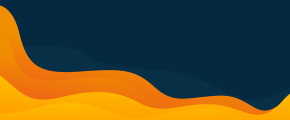 Abstract orange and dark blue banner background with fluid wave shapes, modern smooth gradient design, suitable for sale banners, business, ads, events, web, headers, and more