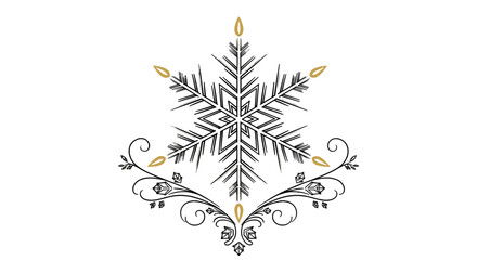 Intricate Snowflake: A delicate, ornate snowflake design, capturing the essence of winter's beauty and the artistry of nature's formations.