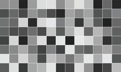 Modern abstract background with a checkered pattern of squares in different shades of gray, black, and white, offering a versatile and clean design element for various applications