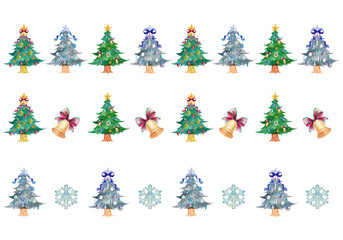 [Watercolor]decorative border for christmas design 4