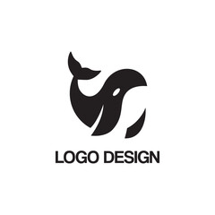 whale logo design template