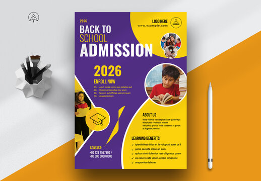 2026 School Admission Flyer Template