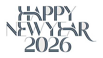 Happy New Year 2026: A festive typographic design heralds the dawn of 2026, creating a sense of anticipation and optimism for the upcoming year. 