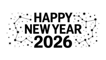 New Year 2026: A stylish design expresses well wishes for the approaching new year with an artistic touch, with constellation elements