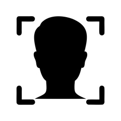 Face recognition scan technology with human head silhouette Vector, illustration