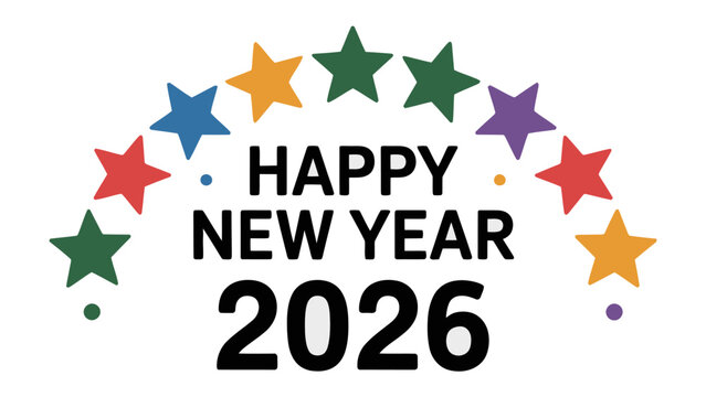 Festive Celebration: 2026 New Year: An artistic display showcasing the New Year 2026. A vibrant display of colors creating a message for the upcoming New Year celebration