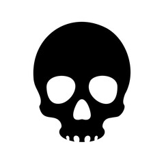 Fototapeta premium Skull icon with white background, a symbol for death, danger, and pirates