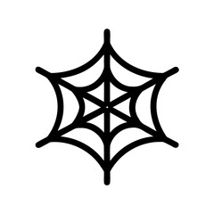 Naklejka premium Simple black line art illustration of a spiderweb with Halloween theme