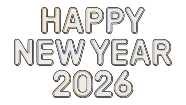 New Year 2026 Celebration: A modern, elegant digital display spells out Happy New Year 2026, inviting a fresh beginning with a stylish design and a message of hope and joy.