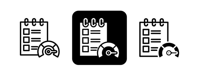 Benchmarking Solid color and black line drawing vector illustration set