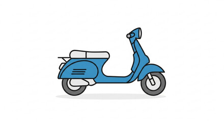 Fototapeta premium Stylish blue scooter design, perfect for transportation themes, urban lifestyle projects, or retro designs with a touch of modern flair, scalable art