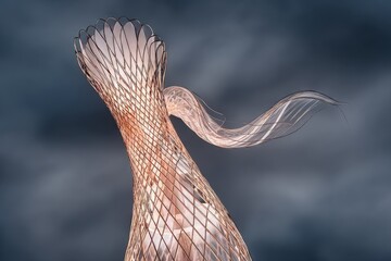 Abstract Peach Dress Design With Dramatic Lighting