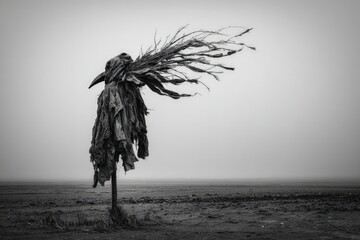 Gray Silhouette Figure In The Fog