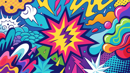 pop art background on the wall abstract vector colorfull pattern wallpaper art Abstract Hand Drawing Spray Paint brush