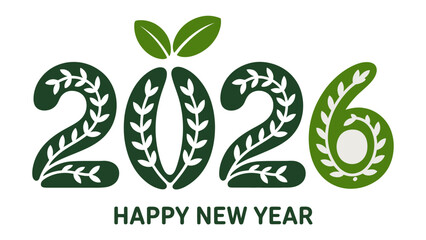 Green New Year 2026: A festive greeting for the year 2026, combining natural imagery with a hopeful message for a fresh start.