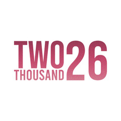 Abstract Grainy Gradient Year 2026 PNG Design. Isolated Modern New Year Future Concept Transparent Background
