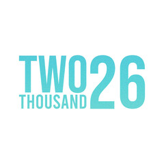 Abstract Grainy Gradient Year 2026 PNG Design. Isolated Modern New Year Future Concept Transparent Background
